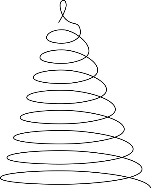 圣诞树黑丝细呈螺旋状图片下载