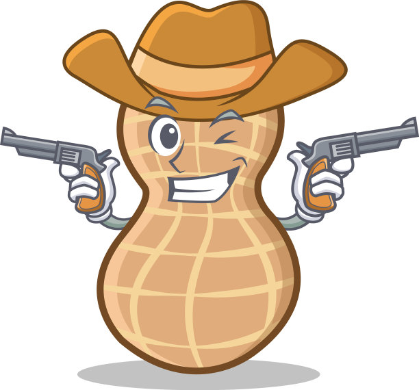 卡通风格的牛仔花生人物图片下载