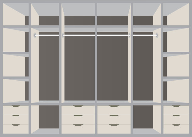 平面设计走在壁橱与架子图片下载