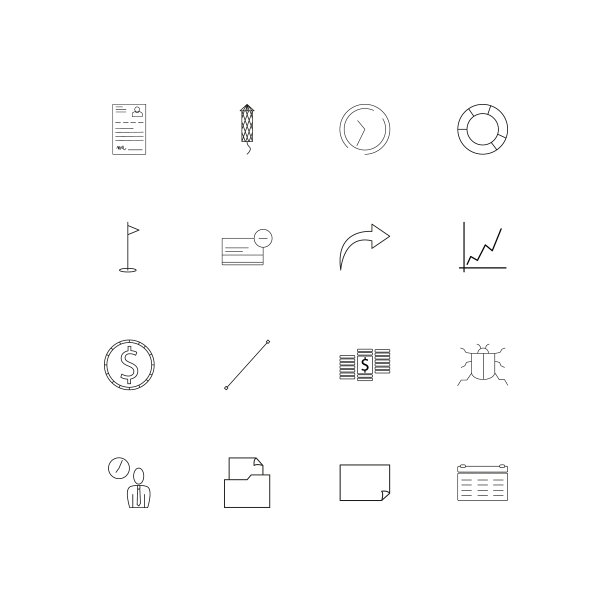 业务线性瘦图标集概述简单图片下载