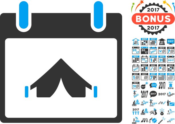 露营日历日平图标与奖金图片下载