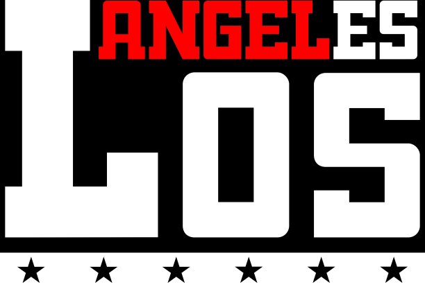 T恤印刷洛杉矶加州黑色图片下载