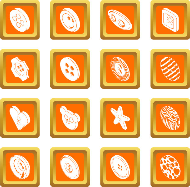 衣服按钮图标设置为橙色方形图片下载