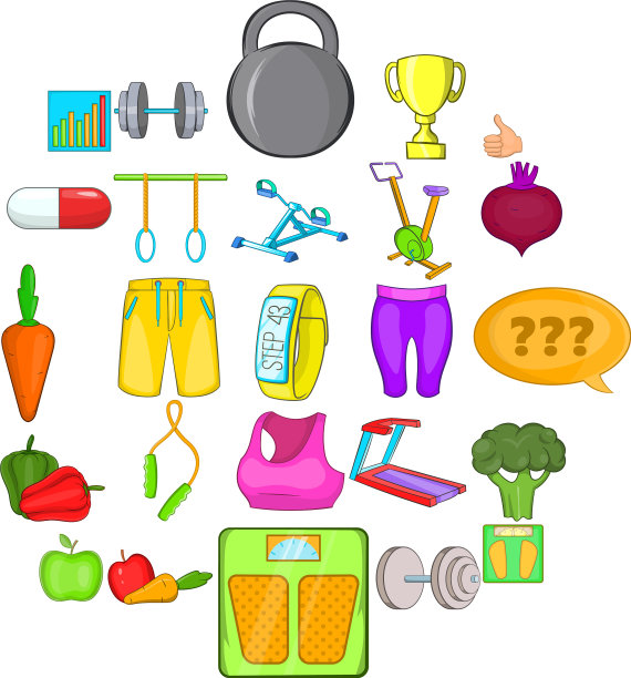 体检图标设置卡通风格图片下载