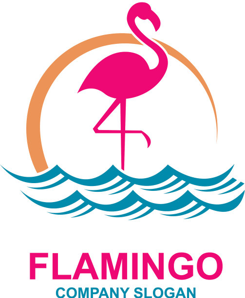 粉红色的火烈鸟会徽图片下载