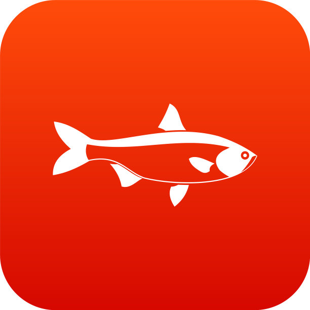 鱼的图标数字红色图片下载