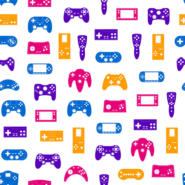 卡通剪影手柄无缝图案图片下载