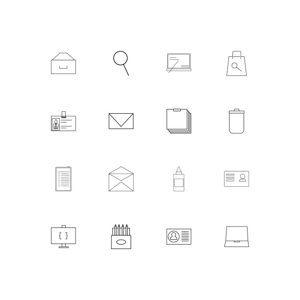 业务和办公室线性瘦图标集图片下载