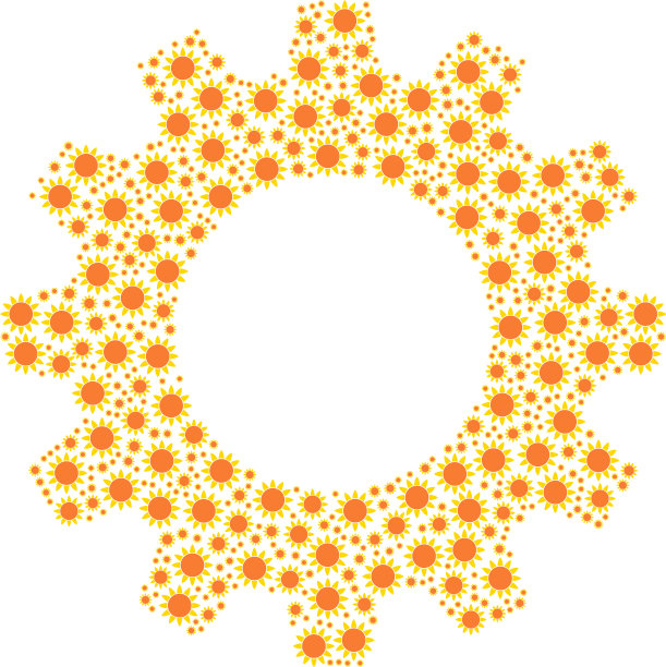 齿轮组成的太阳图标图片下载