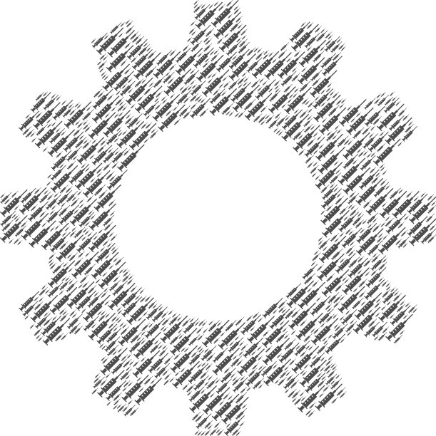 齿轮拼贴注射器图标图片下载