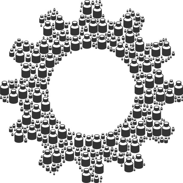 齿轮马赛克的小瓶图标图片下载