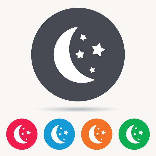 月亮和星星图标，夜间睡眠标志图片下载