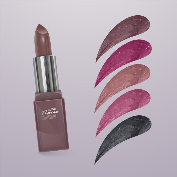 逼真的口红与收集的笔画图片下载