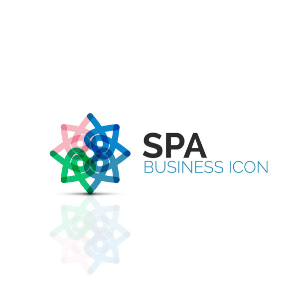 抽象的花朵或星星极简的线性图标图片下载