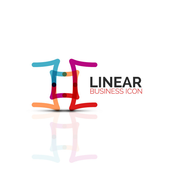 抽象的花朵或星星极简的线性图标图片下载