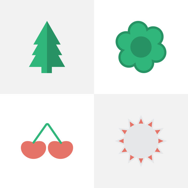 一组简单的花园图标图片下载