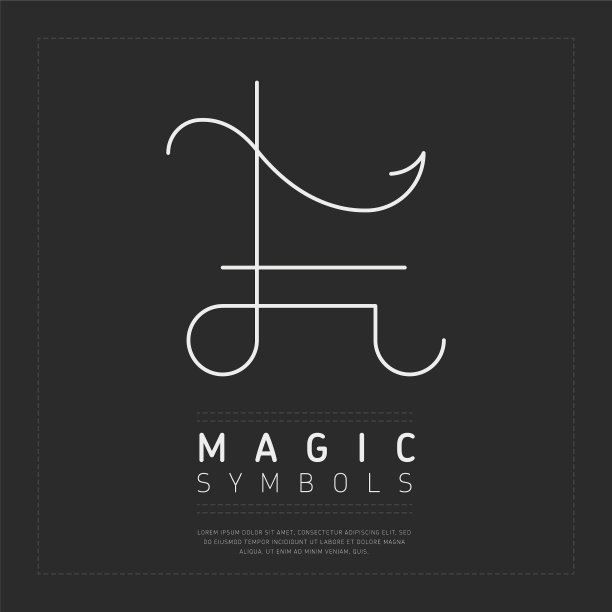 灰色上的神秘白色符号图片下载