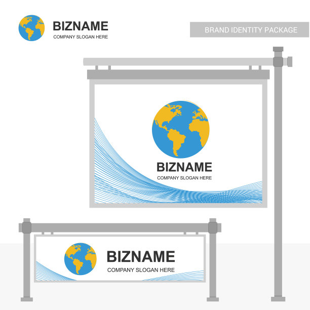 公司横幅设计与标志和蓝色主题图片下载