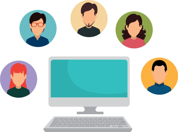 与社区人士使用电脑图片下载