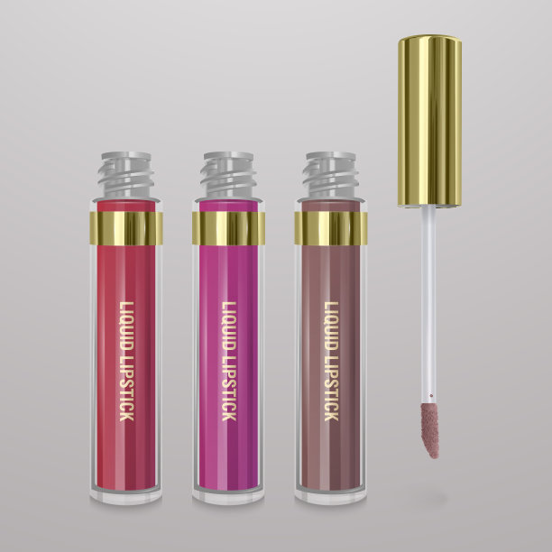 一套逼真的液体口红3d图片下载