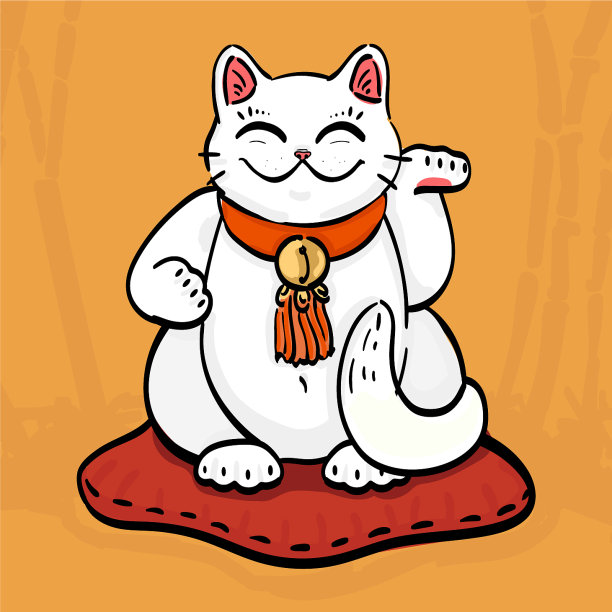 白色猫妖neko护身符猫图片下载