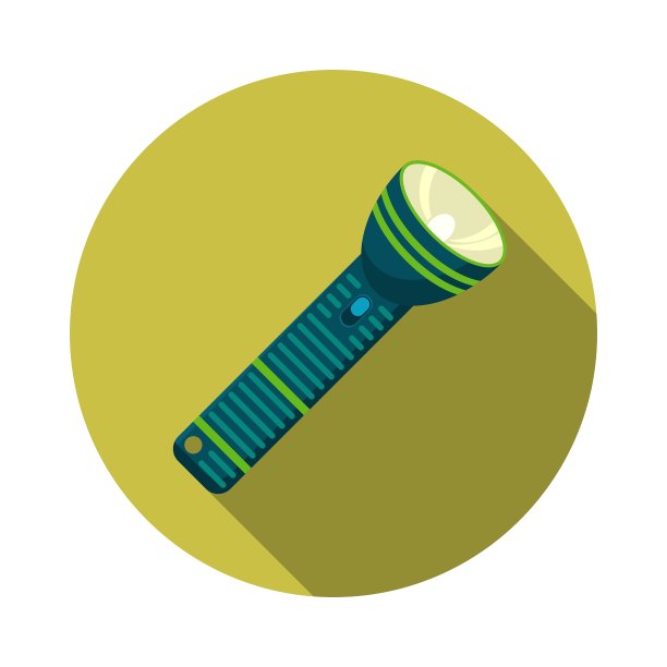 平面设计现代手电筒露营和图标图片下载