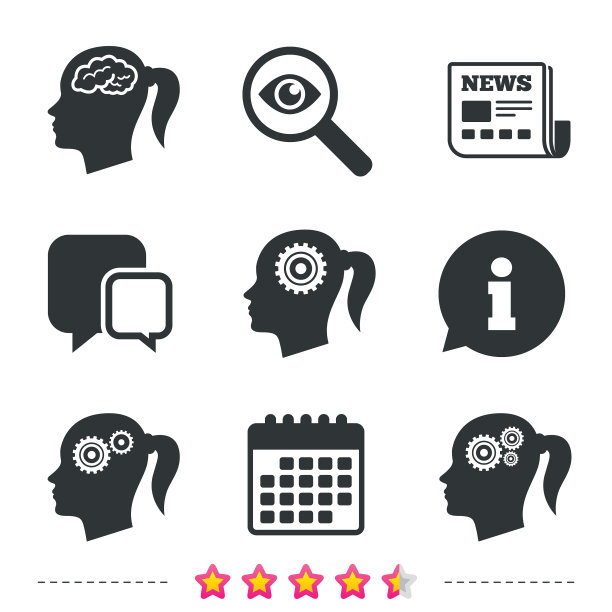 头部有女性脑图标女性符号图片下载