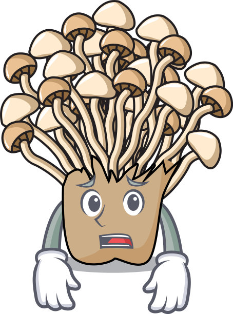 害怕金秋蘑菇卡通吉祥物图片下载