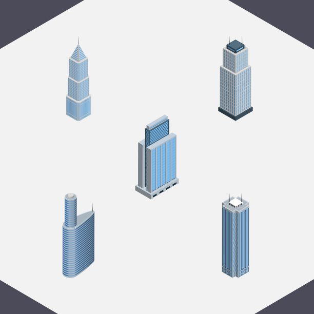 城市建筑的等距建筑组图片下载