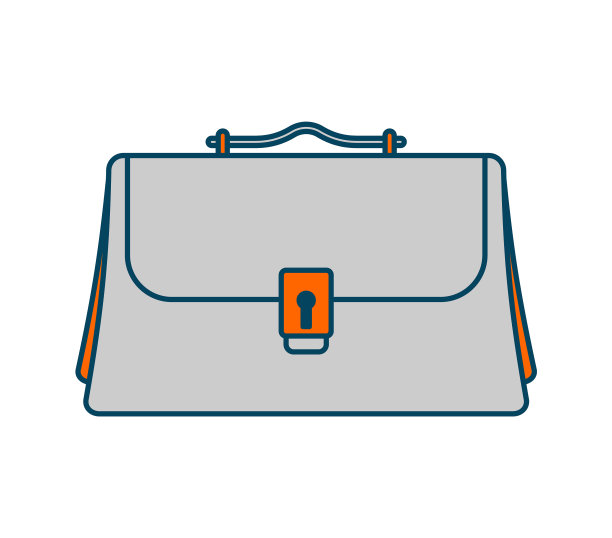 商务公文包孤立图标办公手提箱图片下载