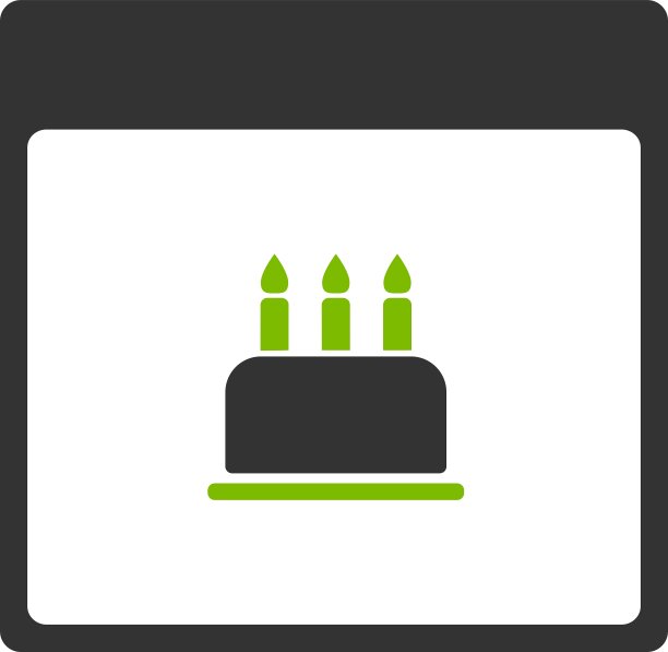 生日蛋糕日历页平面图标图片下载