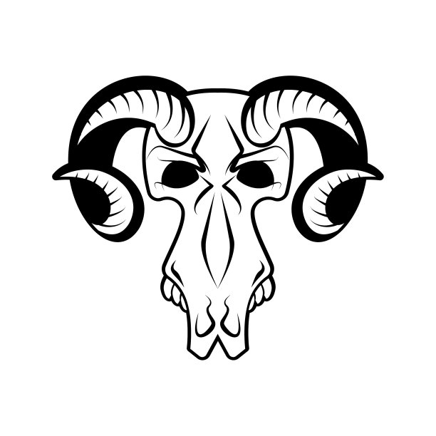 羊颅骨孤立宗教图腾动物象征图片下载