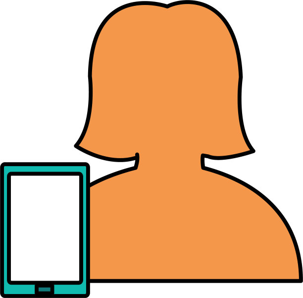 有女性用户轮廓的智能手机图片下载