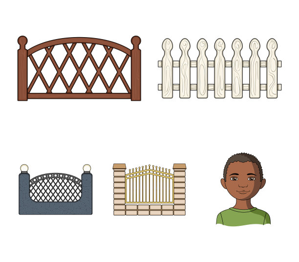 用金属和砖砌成的栅栏图片下载