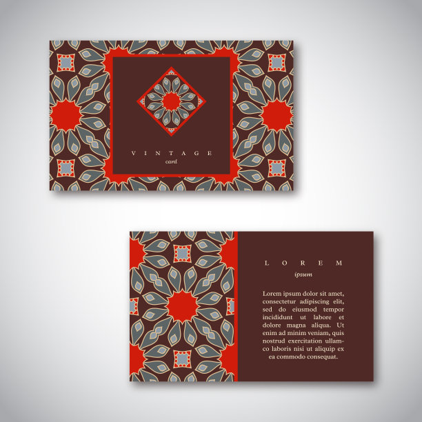 一套名片与手绘曼荼罗图片下载