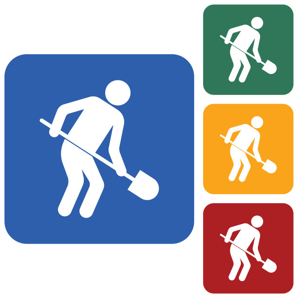 挖掘机与铲子图标图片下载