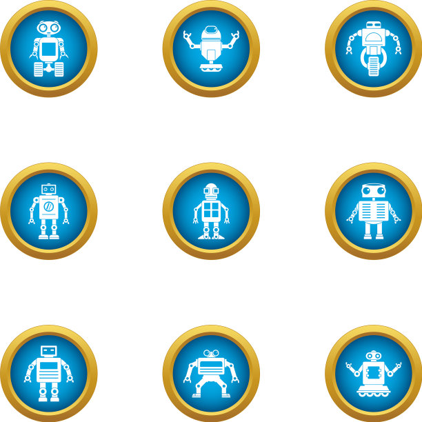 人形图标设置平面风格图片下载