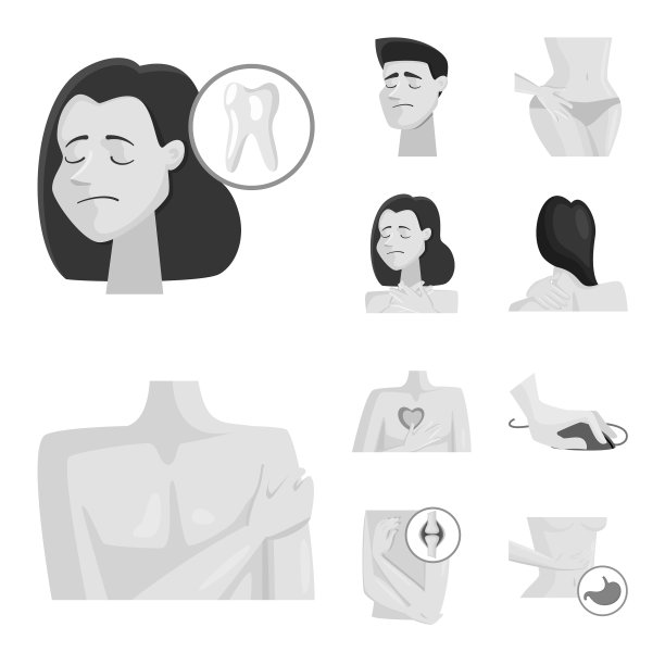 设计痛苦和伤害标志集图片下载