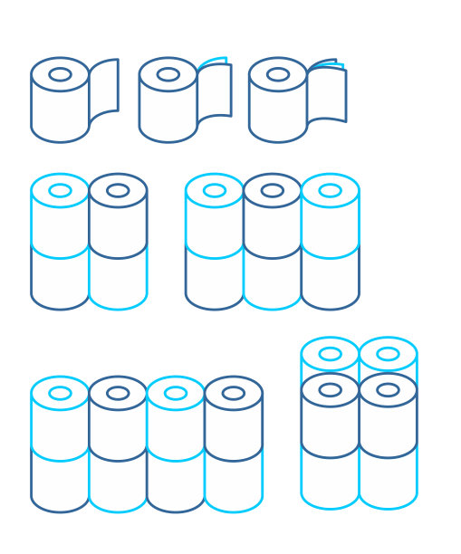 卫生纸卷筒集图标收集符号为图片下载