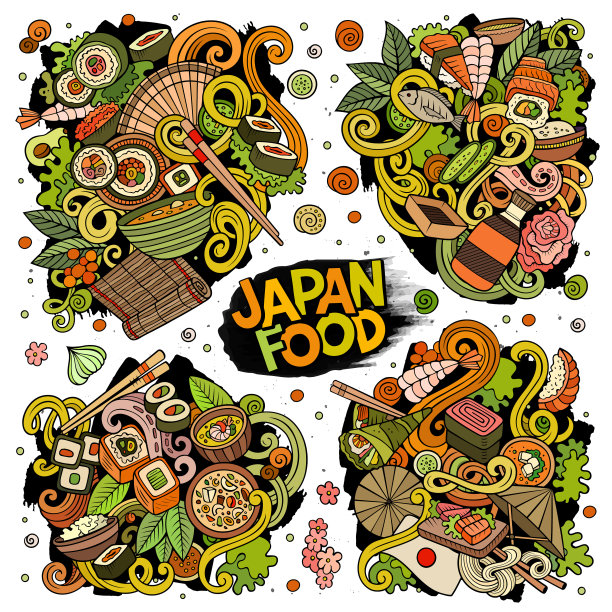 手绘涂鸦日本卡通套图片下载