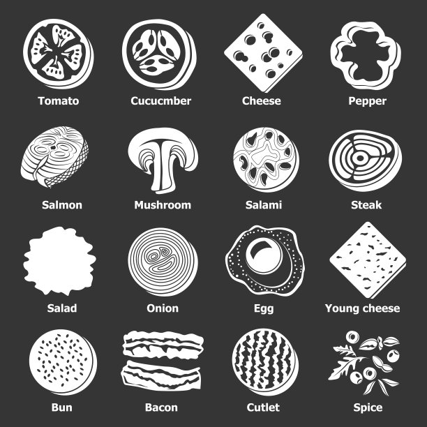 切片食物图标设置为灰色图片下载