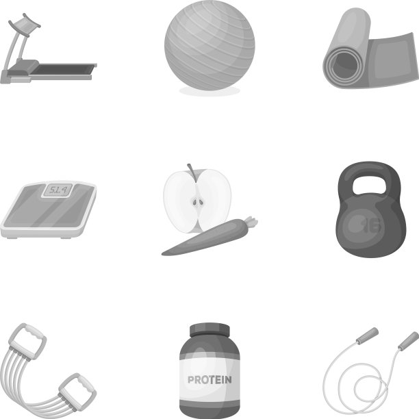 跳绳、球秤等健身项目图片下载