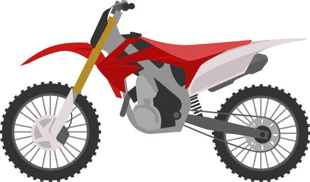 红色越野摩托车图片下载