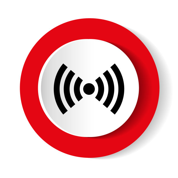 红色Wi-Fi，白色背景图片下载