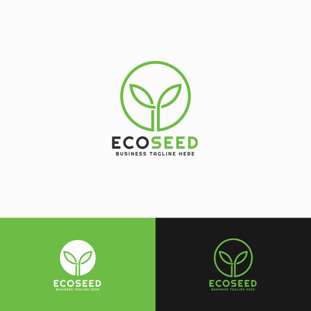 生态种子-小植物标志模板图片下载