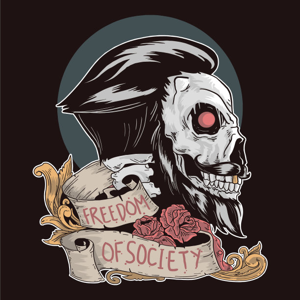 长胡子的骷髅头图片下载