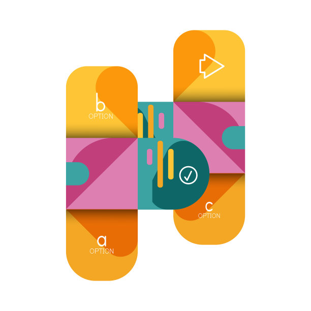 信息图选项和逐步在圆角图片下载