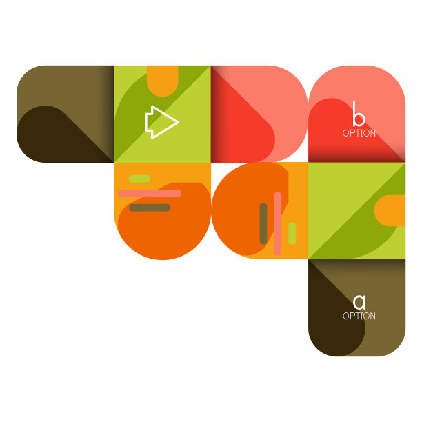 信息图选项和逐步在圆角图片下载