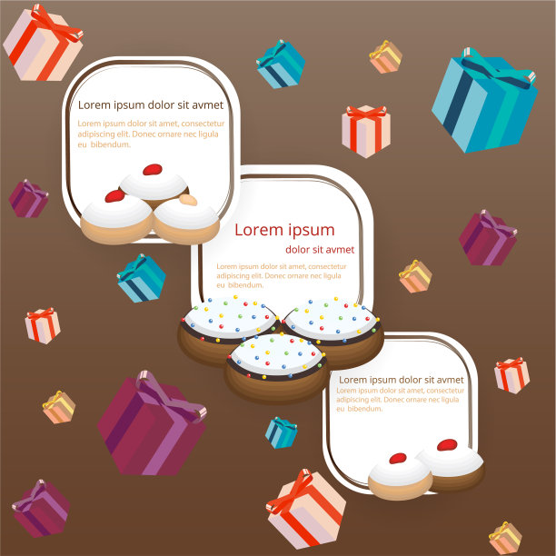 可爱的平面卡通页面模板与许多cinds图片下载