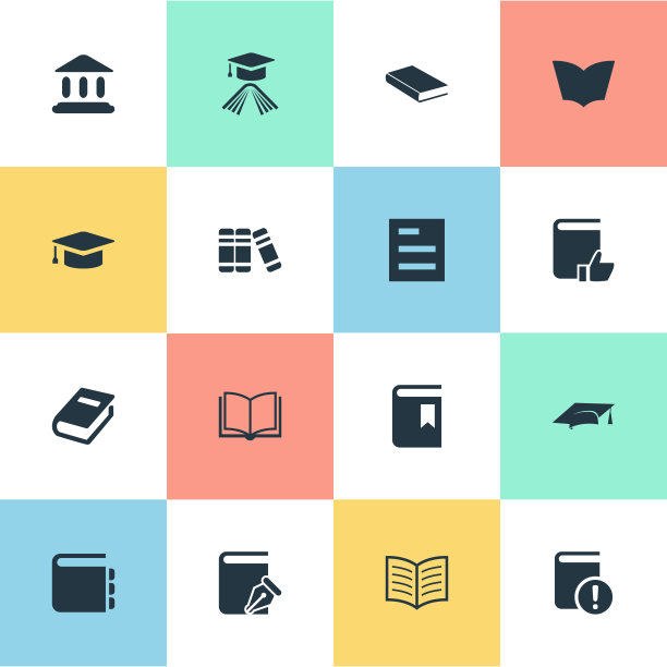 一套简单的书图标图片下载